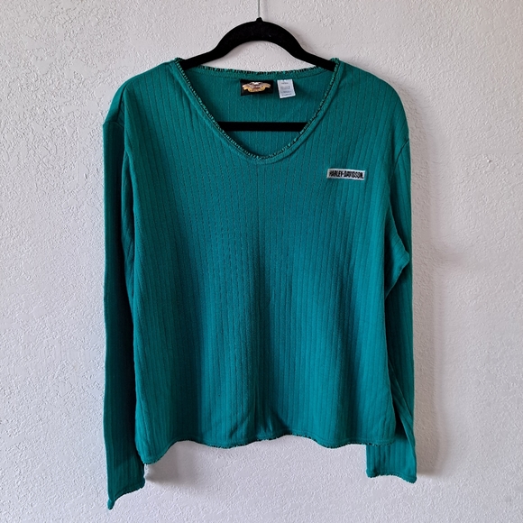 Harley-Davidson Tops - Harley Davidson Teal Long Sleeve Top